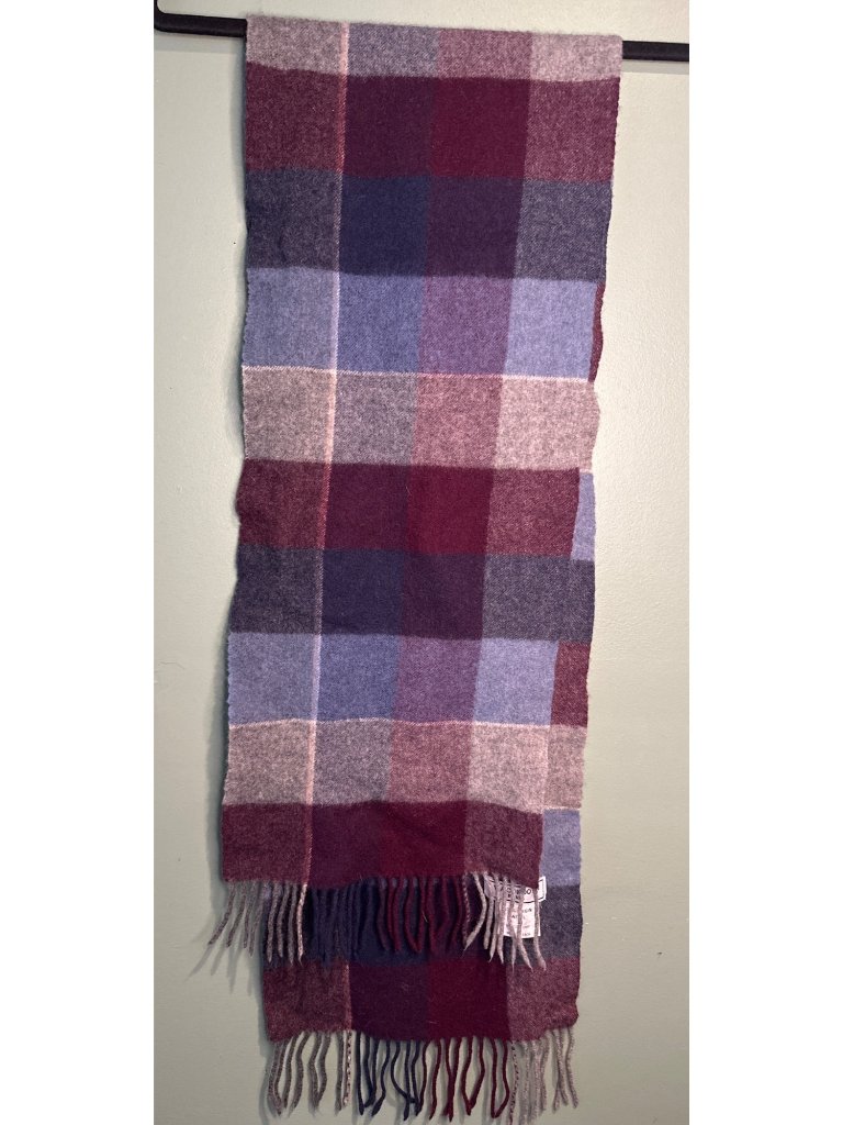 Via Condotti Roma 100% Virgin Wool Plaid Scarf Fringe Old Money Fall Cozy